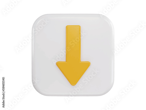 down arrow icon 3d rendering vector illustration