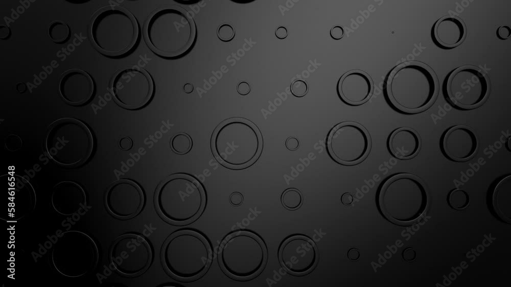 Background of Animated Circles. Abstract motion, loop, two color, 3d rendering, 4k resolution
