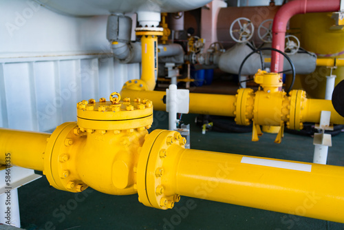 Oil and gas processing plant with pipe line valves.Steel pipelines and valves.Oil pipeline valves in the oil and gas industry.