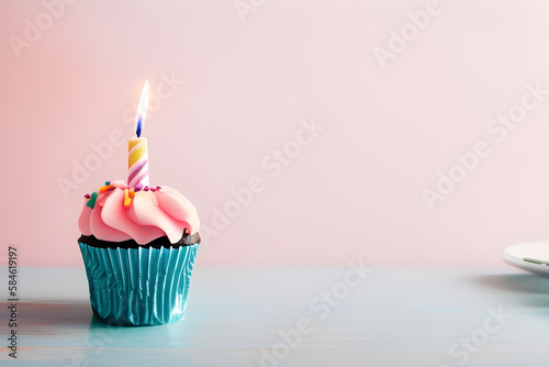 Birthday Cupcake with candle