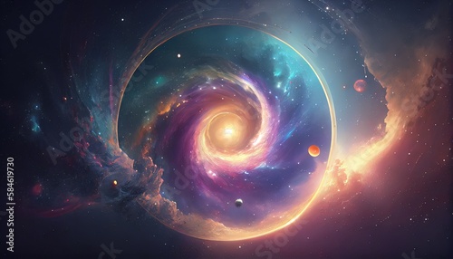 Galaxy Ambient Outer Space Cosmic Amazing AI Generated Colorful Mesmerizing Artwork Pattern Background