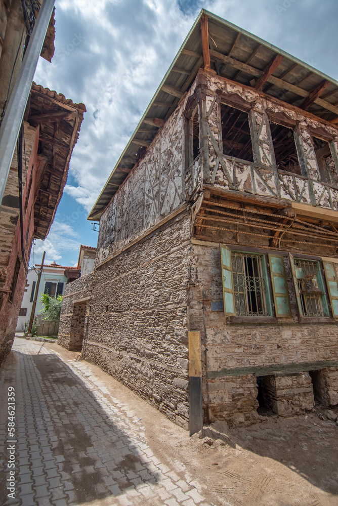 manisa kula houses and streets with its traditional architecture and colors