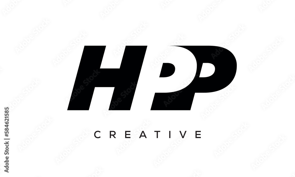 HPP letters negative space logo design. creative typography monogram vector	