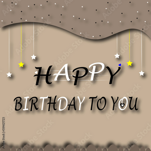 luxurious Happy Birthday greeting card in illustration