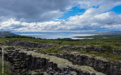 Silfra fissures on the Mid-Atlantic ridge at Lake Thingvallavatn, Iceland