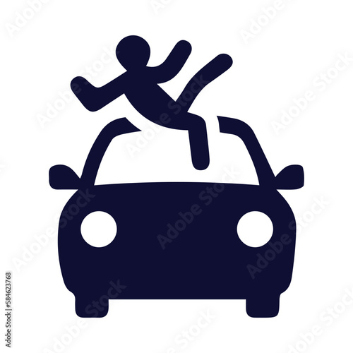 car, man, car accident, accident, car and man accident icon