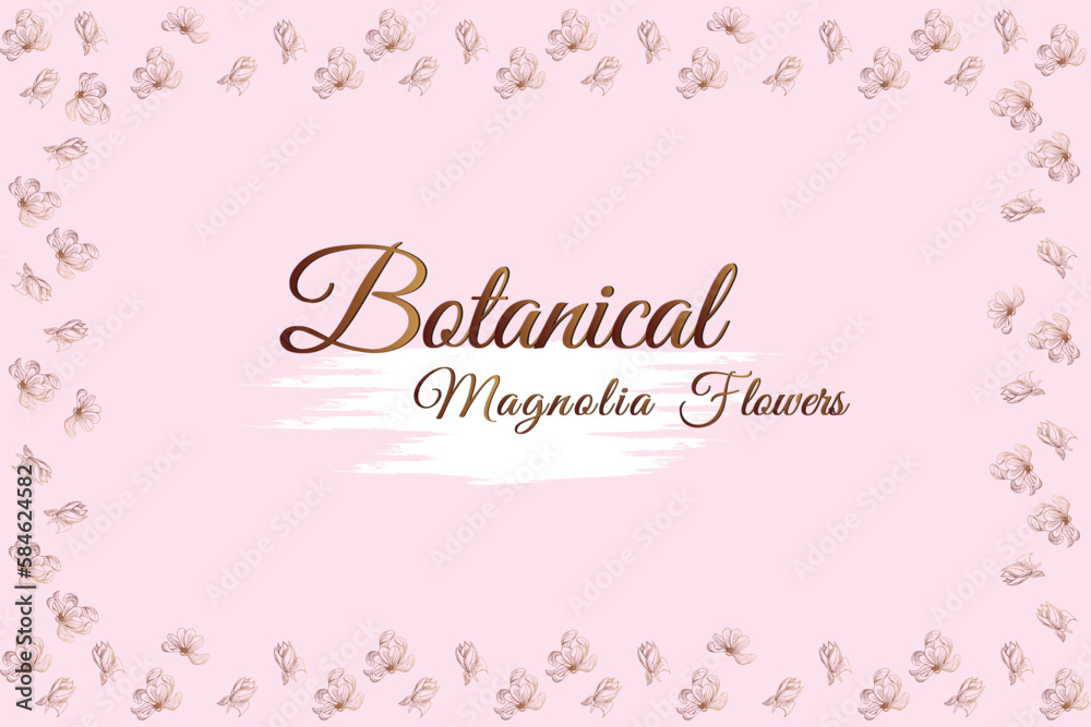 magnolia line flowers.
frame and pink background vector illustration. magnolia line flowers.
frame and pink background vector illustration.