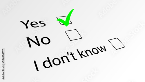 Survey with YES check box ticked