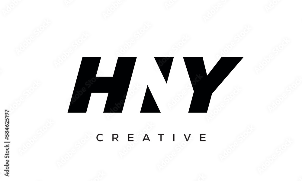 HNY letters negative space logo design. creative typography monogram vector HNY letters negative space logo design. creative typography monogram vector