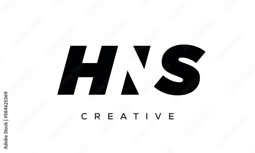 HNS letters negative space logo design. creative typography monogram vector HNS letters negative space logo design. creative typography monogram vector