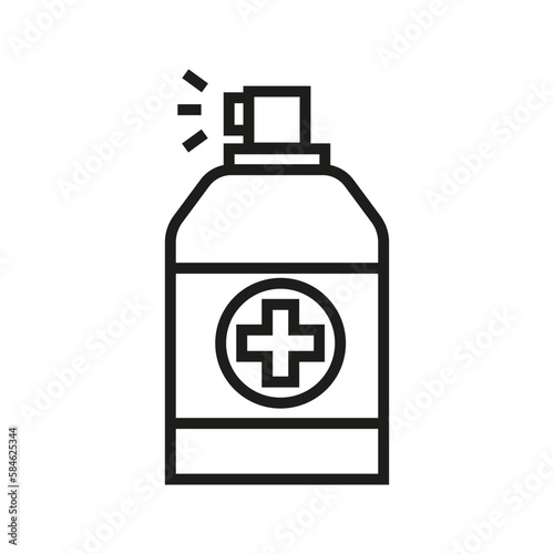 antiseptic medical sprayer, hand sanitizing sprayer icon vector