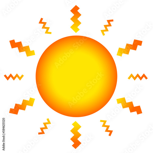 シンプルな太陽のイラスト　オレンジグラデーション