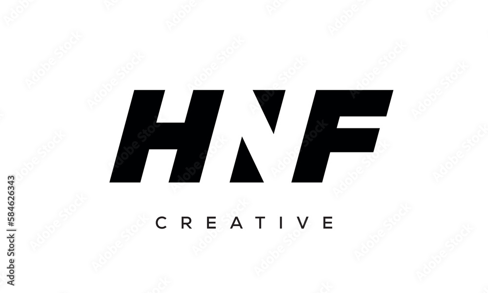 HNF letters negative space logo design. creative typography monogram vector	