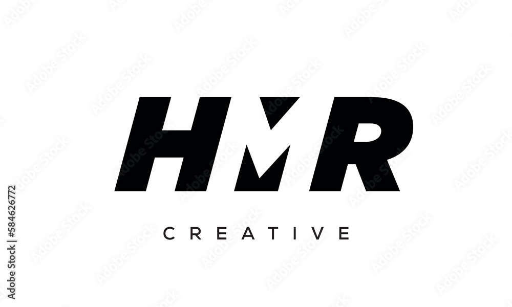 HMR letters negative space logo design. creative typography monogram vector HMR letters negative space logo design. creative typography monogram vector