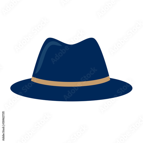 Classic retro man hat. Isolated on white background.  Vector illustration. Fedora hat