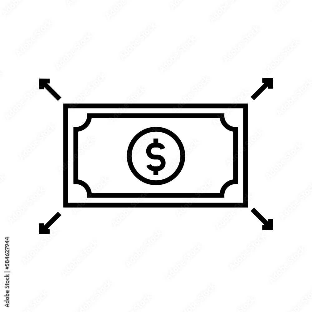 illustration of money expanding the profit icon vector illustration of money expanding the profit icon vector