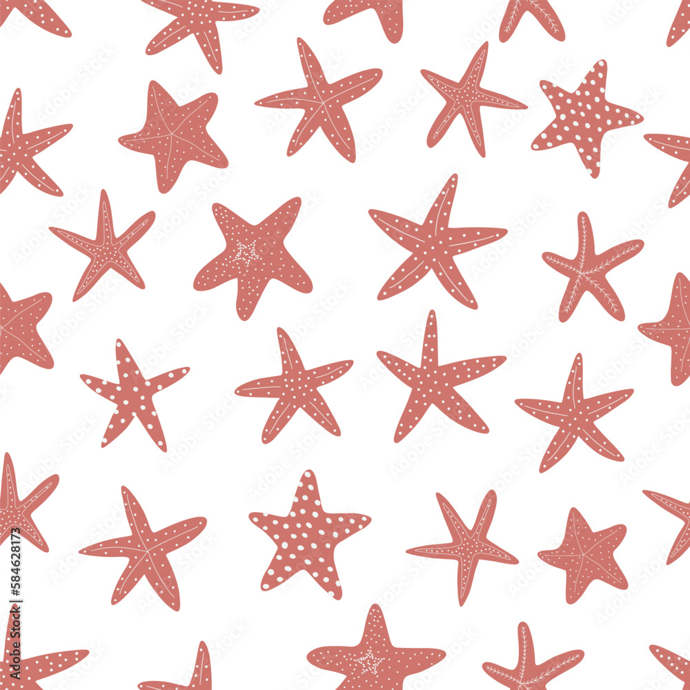 Starfish seamless pattern. Atlantic star. Marine Animal Vector print. Starfish seamless pattern. Atlantic star. Marine Animal Vector print.