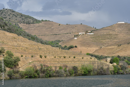 Douro valley, Portugal - march 25 2022 : the picturesque river near Pinhao