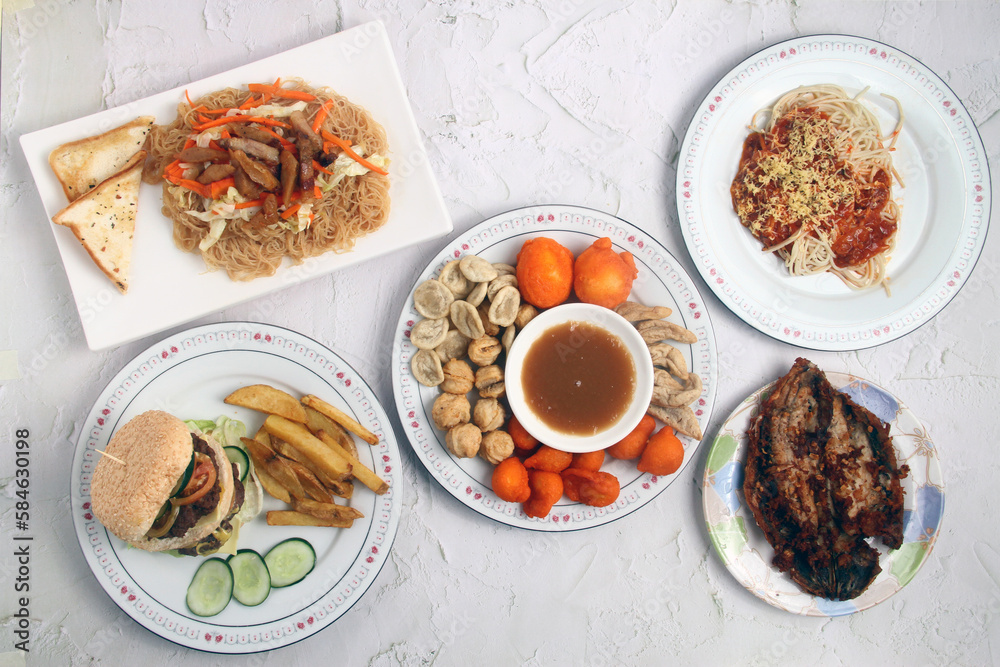 Freshly cooked assorted Filipino food Freshly cooked assorted Filipino food