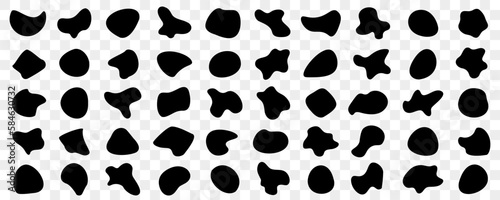 Set of black liquid and fluid shapes design elements