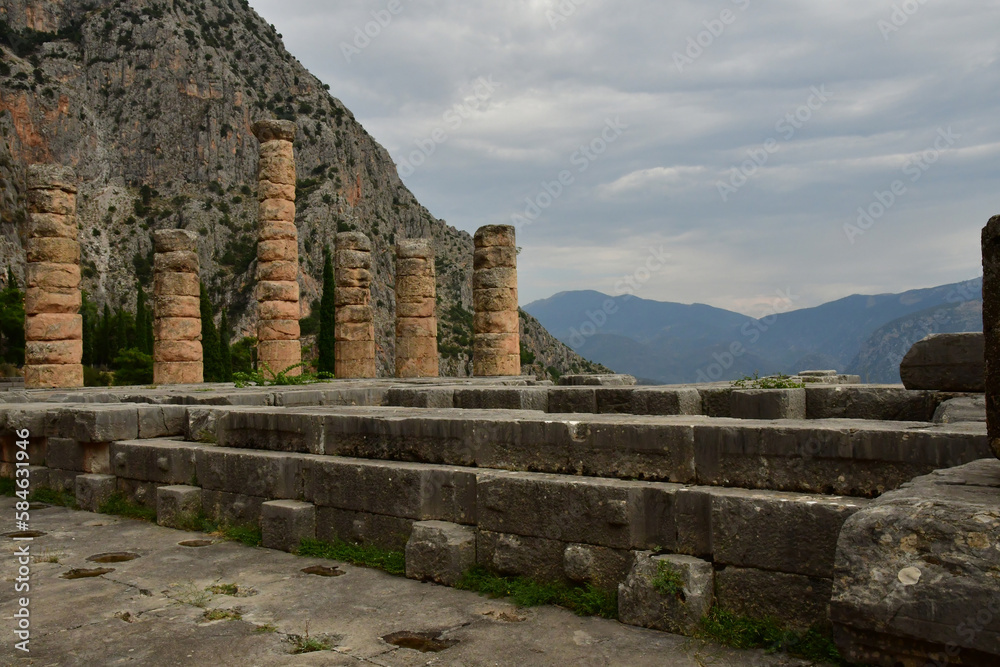 Delphi; Greece - august 31 2022 : archaeological site