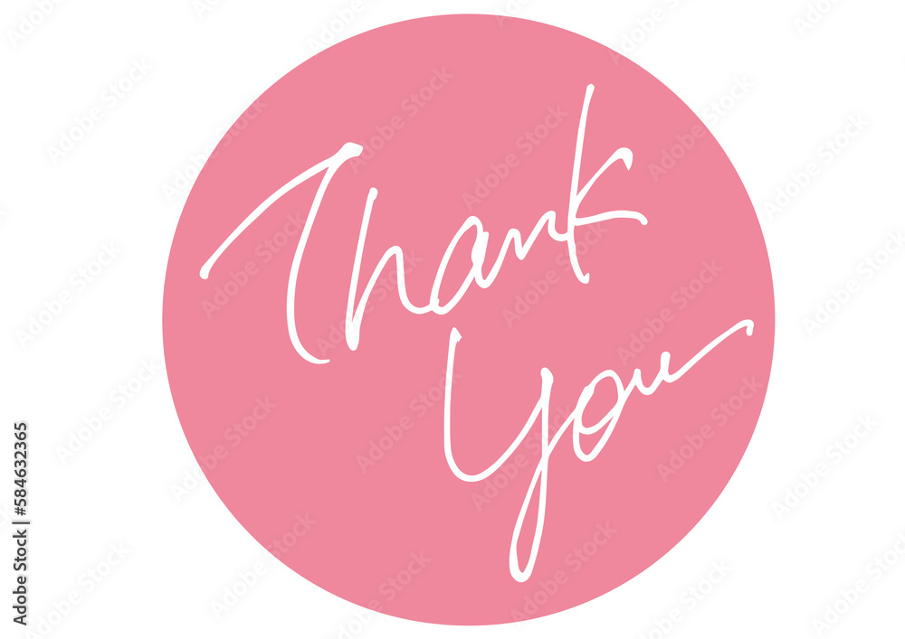 Thank You,hand lettering,round shape Thank You,hand lettering,round shape
