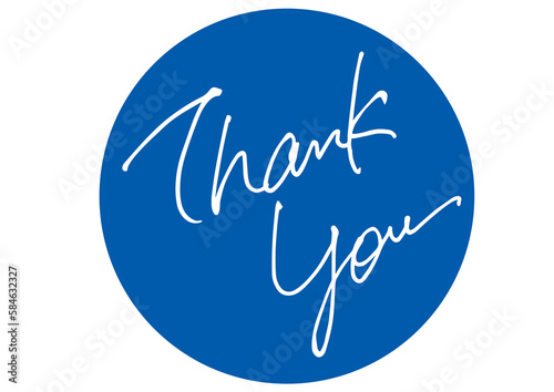 Thank You,hand lettering,round shape