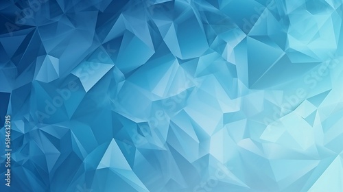 Abstract Blue Ice Background with Geometric Shapes - Generative ai