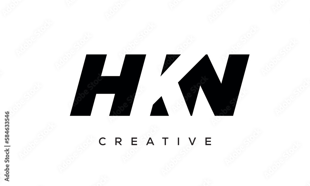 HKN letters negative space logo design. creative typography monogram vector	