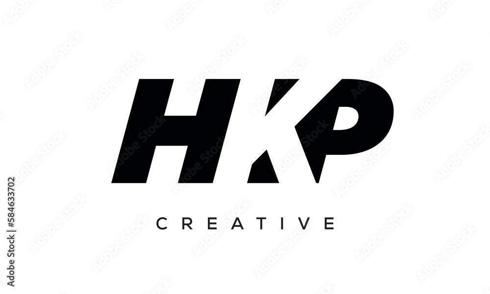 HKP letters negative space logo design. creative typography monogram vector HKP letters negative space logo design. creative typography monogram vector