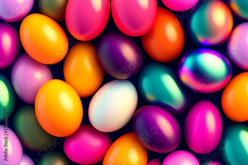 Easter day celebration illustration. Colorful Easter eggs © Aleh Varanishcha