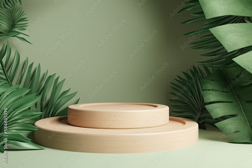 Round podium for product demonstration. Generative AI. Round podium for product demonstration. Generative AI.