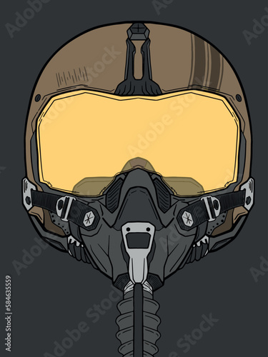 Illustration of pilot helmet vector