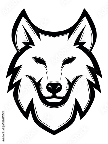 Illustrated logo of wolf vector