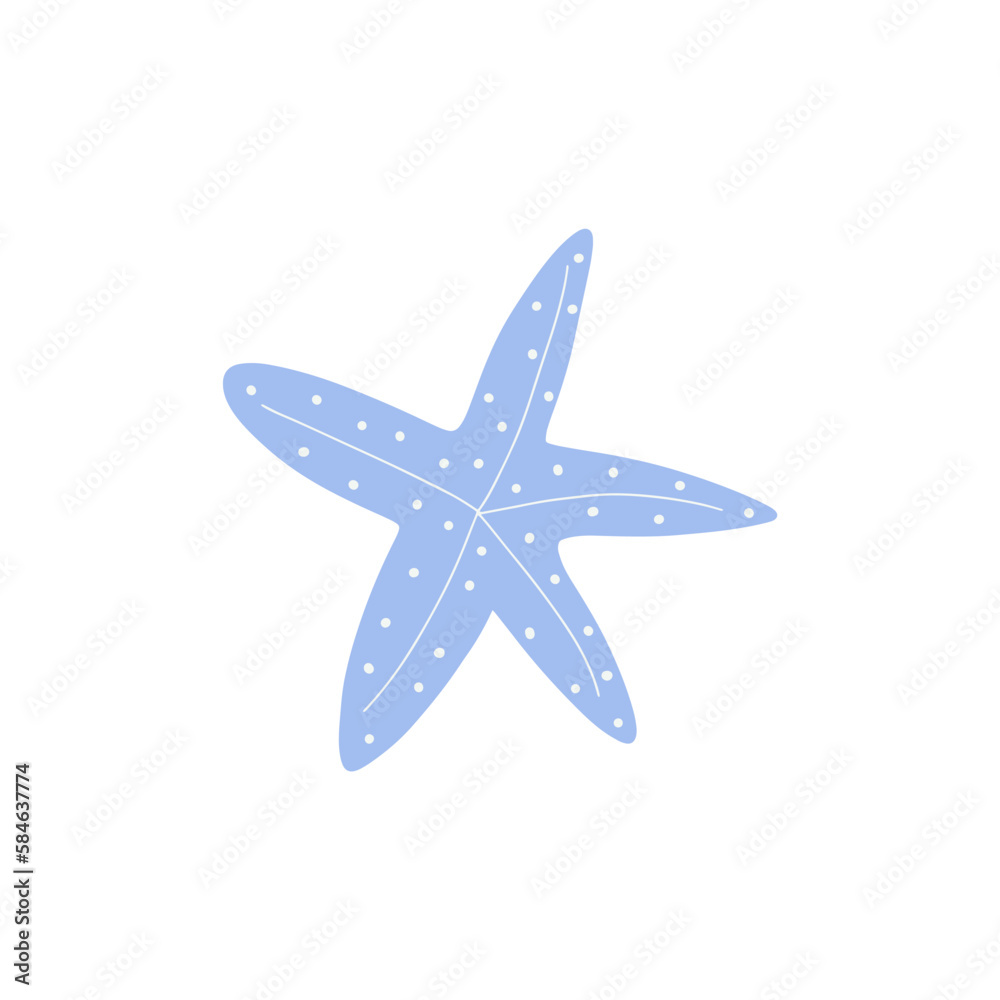 Fototapeta premium Starfish. Atlantic star. Marine Animal Vector illustration on white background.