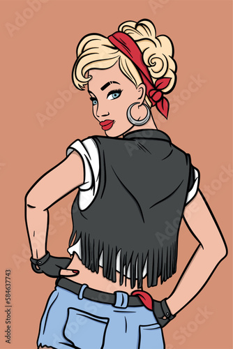 Illustration of pin up girl vector