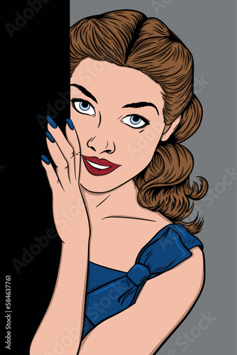 Illustration of pin up girl vector