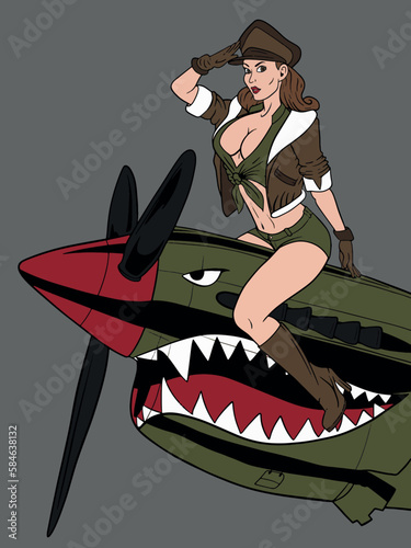 Illustration of pin up girl vector