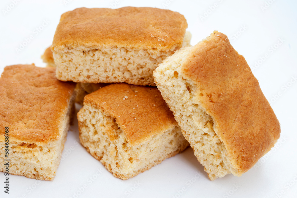 Traditional South African buttermilk rusks on white