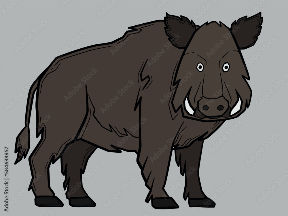 Naklejka premium Illustration of wild boar vector