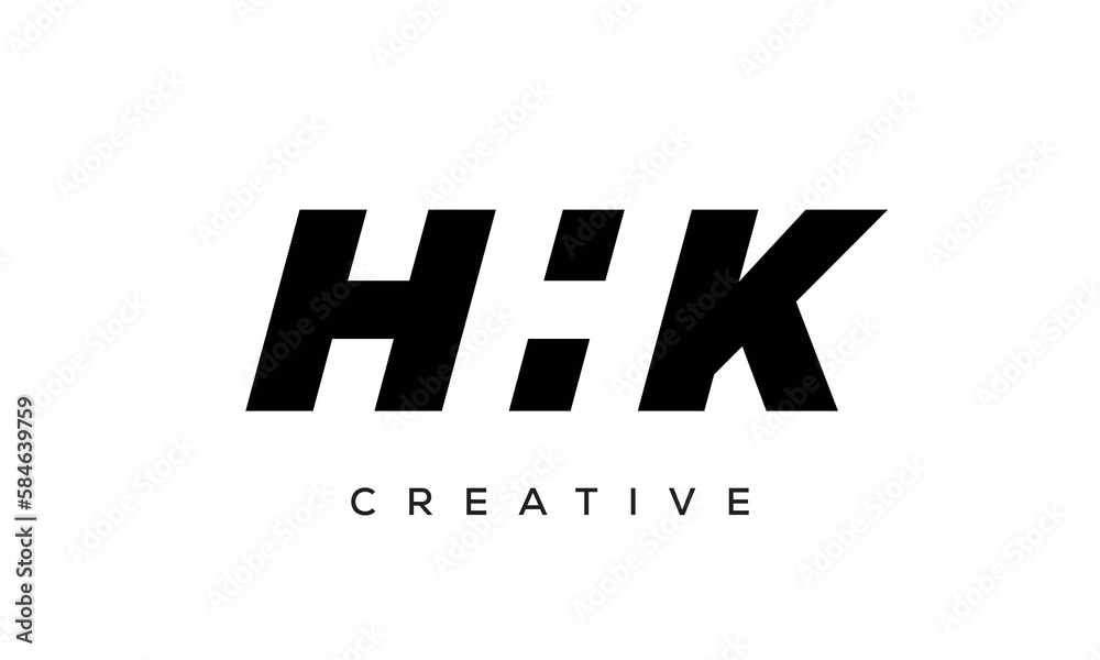 HHK letters negative space logo design. creative typography monogram vector	
