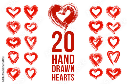 Hand drawn hearts vector lo...