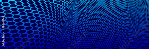 Hexagons pattern in 3D perspective vector abstract background  technology theme network and big data image.