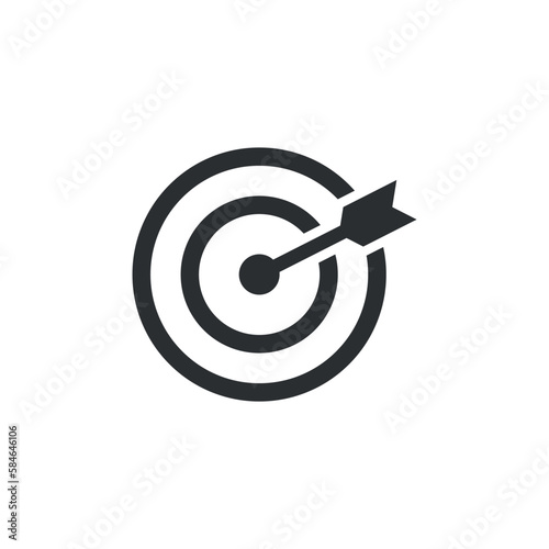 Archery target icon in flat style. Dartboard vector illustration on isolated background. Aim accuracy sign business concept.
