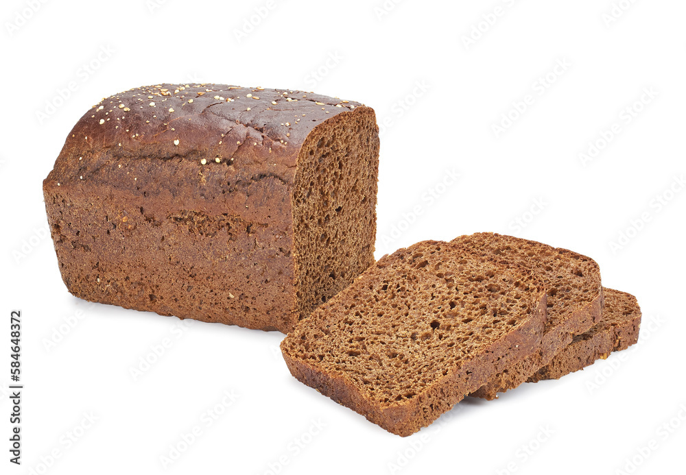 pieces of home made rye bread isolated on white background pieces of home made rye bread isolated on white background