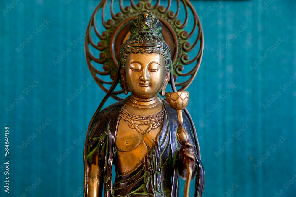 Bodhissatva statue in Lanau zen center, France.