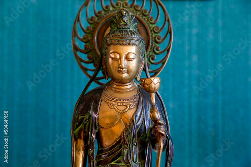 Bodhissatva statue in Lanau zen center, France.