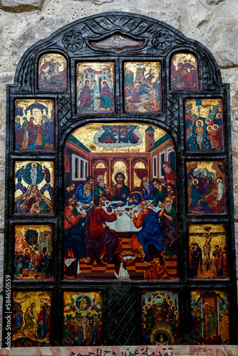 Icon in a Jerusalem orthodox chuch  Israel.