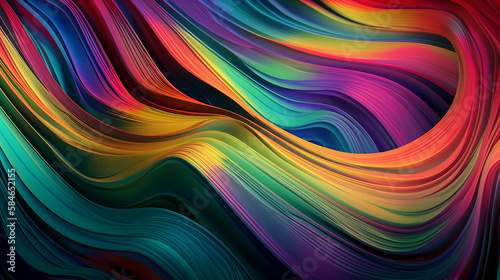 Background, multi-colored silk waves. Illustration. Wallpapers. Generative AI