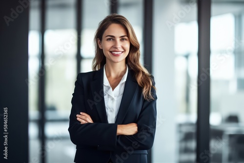 Confident, businesswomans in office. Photo generative AI © pixardi